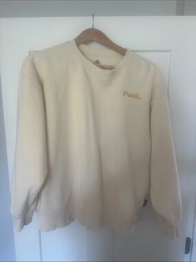 Disney Cream Crewneck Sweater with Pooh Embroidery